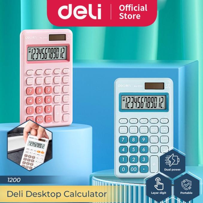

Terbaru! Deli Mini Desk Calculator Kalkulator Mini Portable Dual Power 1200 ~