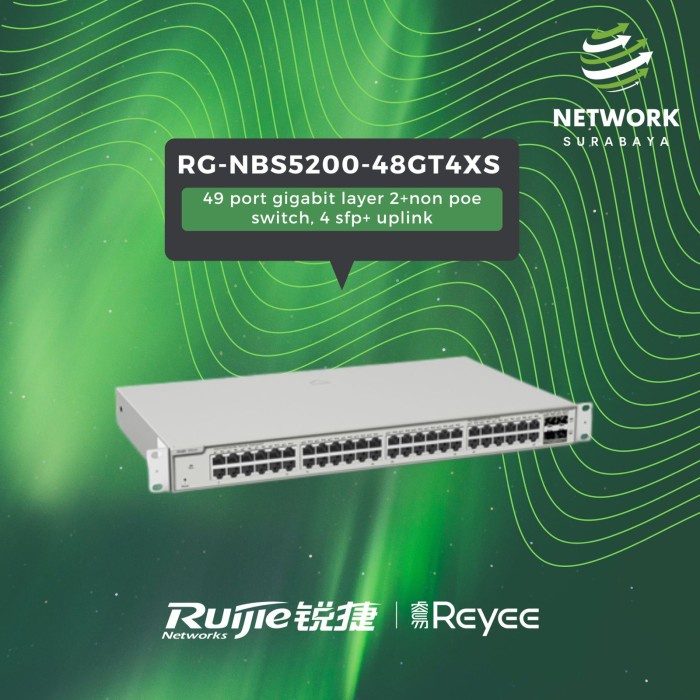 RG-NBS5200-48GT4XS Ruijie Reyee L2+ 48 Port 4 SFP+ Uplink Switch