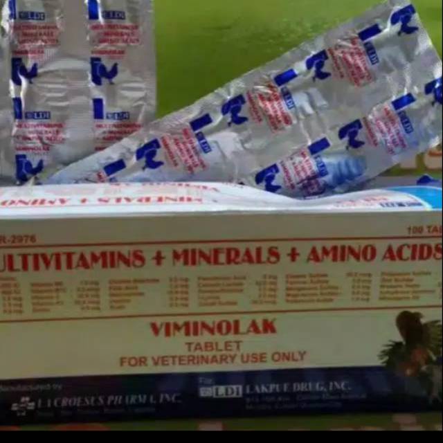 1 strip viminolak vitamin obat ayam tarung doping tenaga mineral 10 tablet