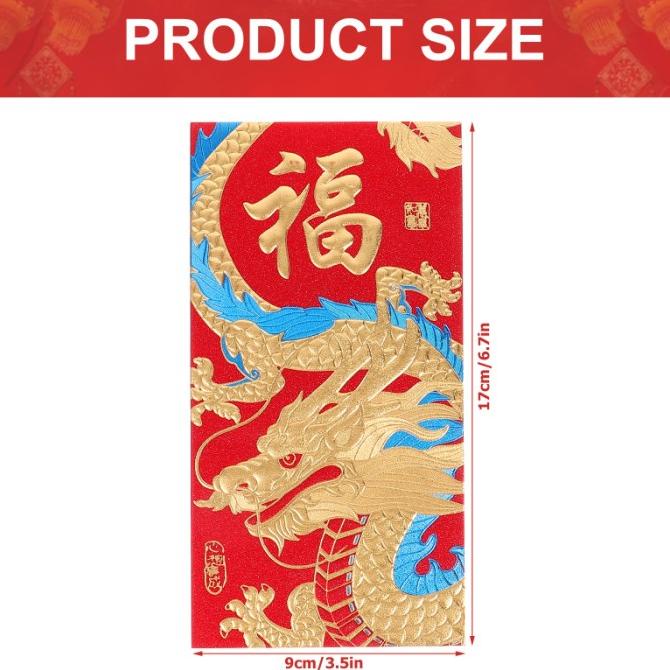 

[IMLEK] Angpao imlek naga uk besar amplop merah hong pao glitter premium TERLARIS