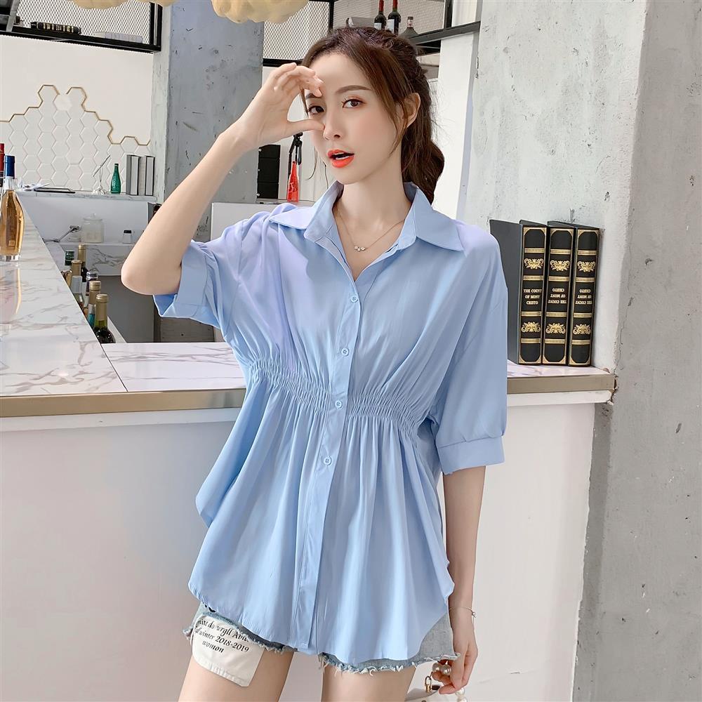 Women's Belly-Covering Shirt Waist-Tight Western Style Shirt