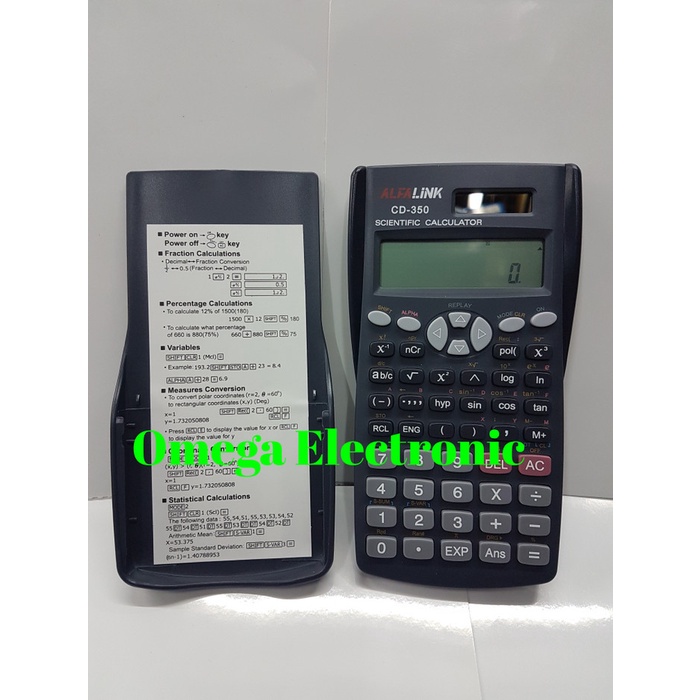 

ALFALINK CD-350 SCIENTIFIC CALCULATOR KALKULATOR SEKOLAH MIRIP CASIO ORIGINAL TERBARU