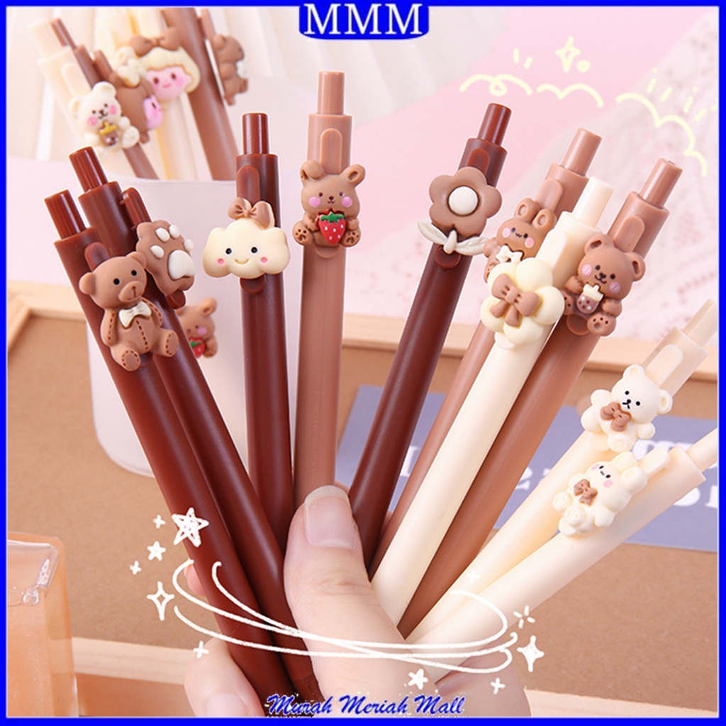 

MMM Pena Karakter Bear Pita Lucu Pulpen Cetekan Tinta Gel Cair Motif Beruang Unik Alat Tulis Kantor Sekolah Stationary