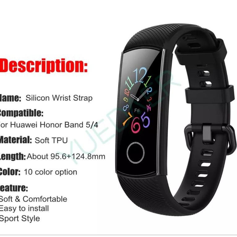 Beli 2 Lebih Murah Strap Silicone Tali Huawei Honor Band 5 4 Silikon Silicon Rubber Wristband Tali J