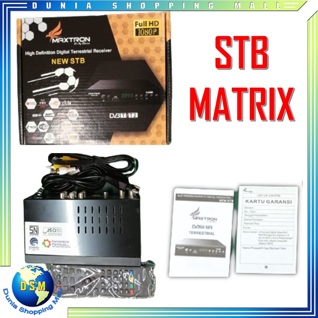 DSM Set Top Box STB DVB T2 MAXTRON Receiver TV Tabung Analog Ke TV Digital Full HD 1080P Mini Versio