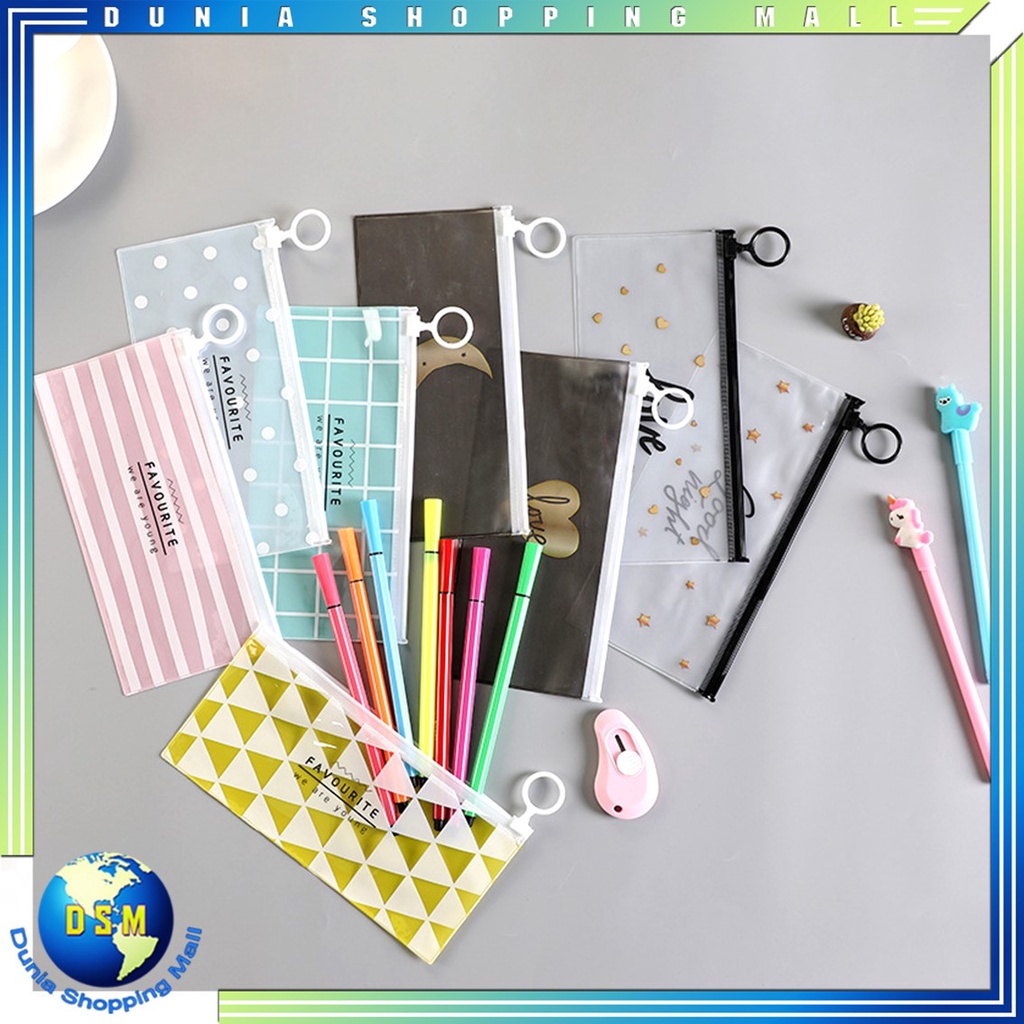 

DSM Tempat Pensil Pulpen Transparan Ziplock Karakter Serbaguna Pouch Zip Lock Penyimpanan Kosmetik Pouch Zipper Pencil Case Tempat Penyimpanan Alat Tulis Murah