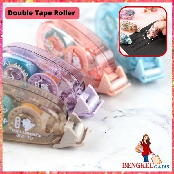 

BG Glue Tape Roll 4M Double Tape Roller Tape Glue Super Kuat Tidak Beracun Lem Kertas Untuk Journaling Lem Titik DIY Perlengkapan Alat Tulis Kantor Pita Rol Perekat Dua Sisi