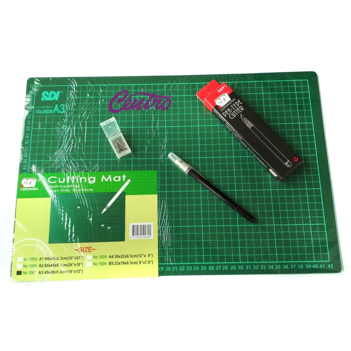 

Paket Sdi Cutting Mat A3 + Pen Cutter 0491