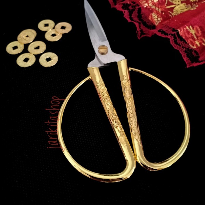 

Gunting Emas Sangjit Wedding Dragon Phoenix Opening Ceremony Scissors
