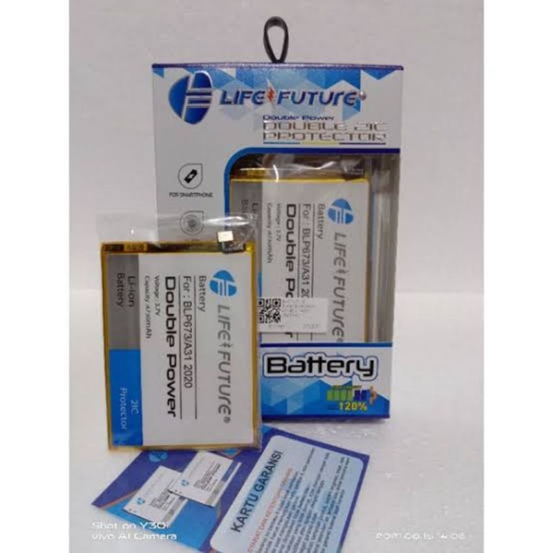 baterai double power lifefuture oppo a3s,a5s,c1,a31, a7