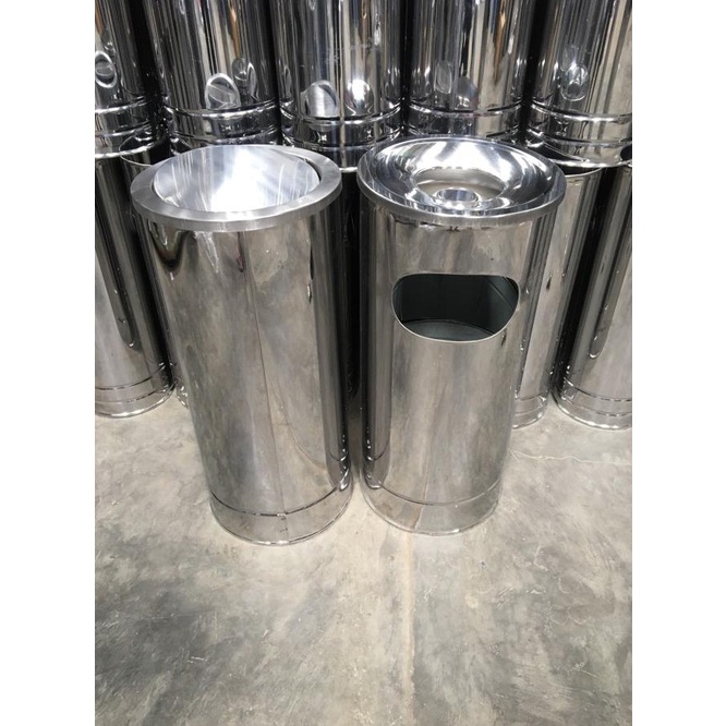 Tempat Sampah Stainless Steel  Asbak Besar Murah