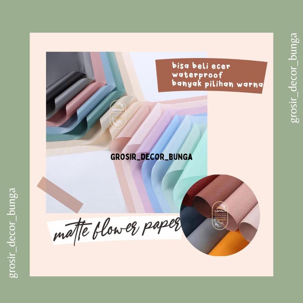 

Ready!!!(COD) [SW] (ECER) FLOWER WRAPPING MATTE PAPER TRANSPARENT CELLOPHANE KERTAS BUNGKUS BUNGA HAND BOUQUET KOREAN