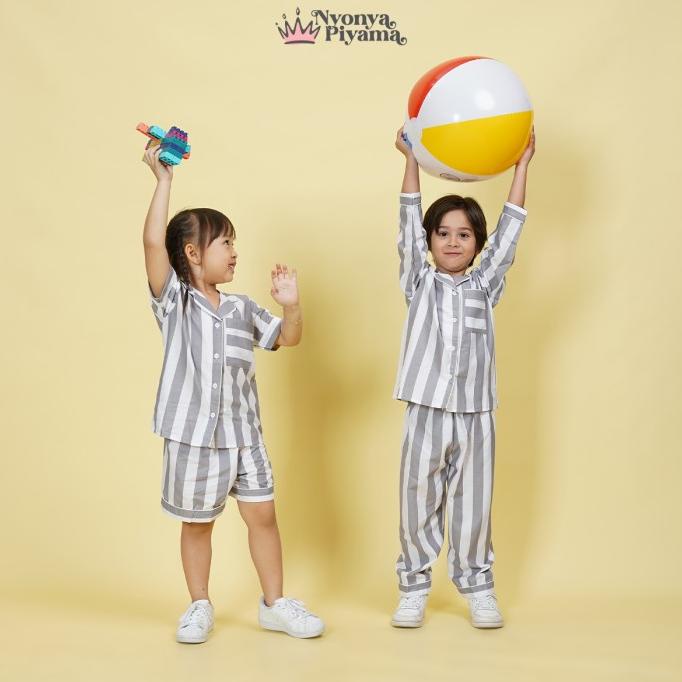 Nyonya Piyama Katun Set Piyama Anak - Robin Grey Classic
