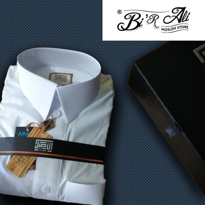 Jubah Al Aseel Premium Manset Kerah Dewasa Putih