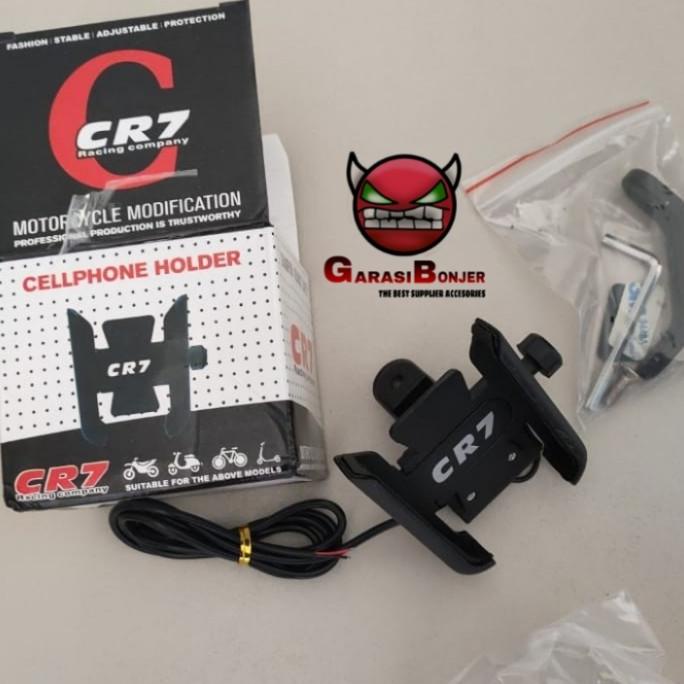 Tempat hp motor holder hp cr7 plus cas an hp hitam