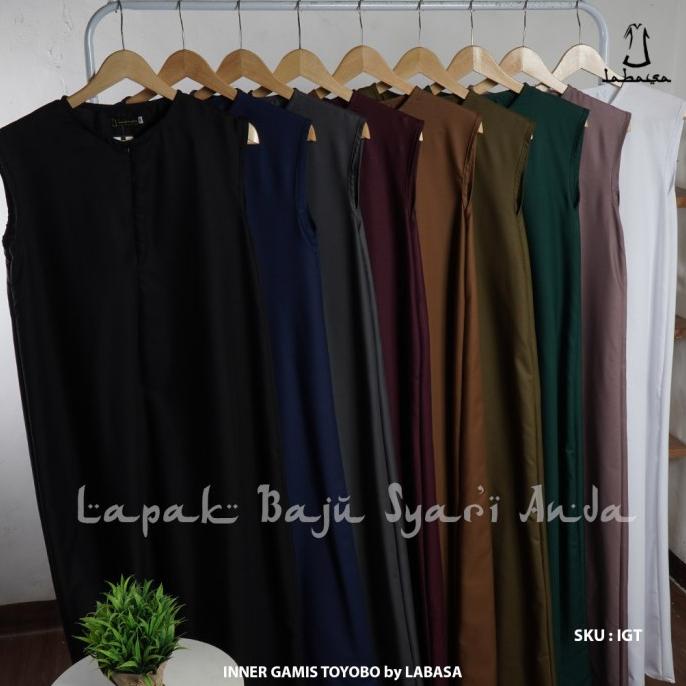 Inner Gamis Tanpa Lengan Polos Toyobo Sarah Series | Inner Dress Tanpa