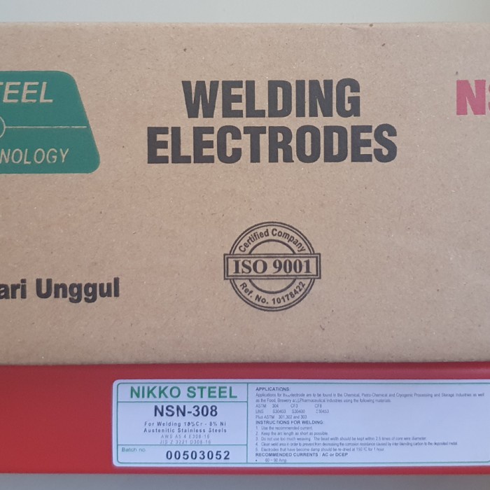 Produk Terbaik] Kawat las NSN308L 3,2MM 1kg