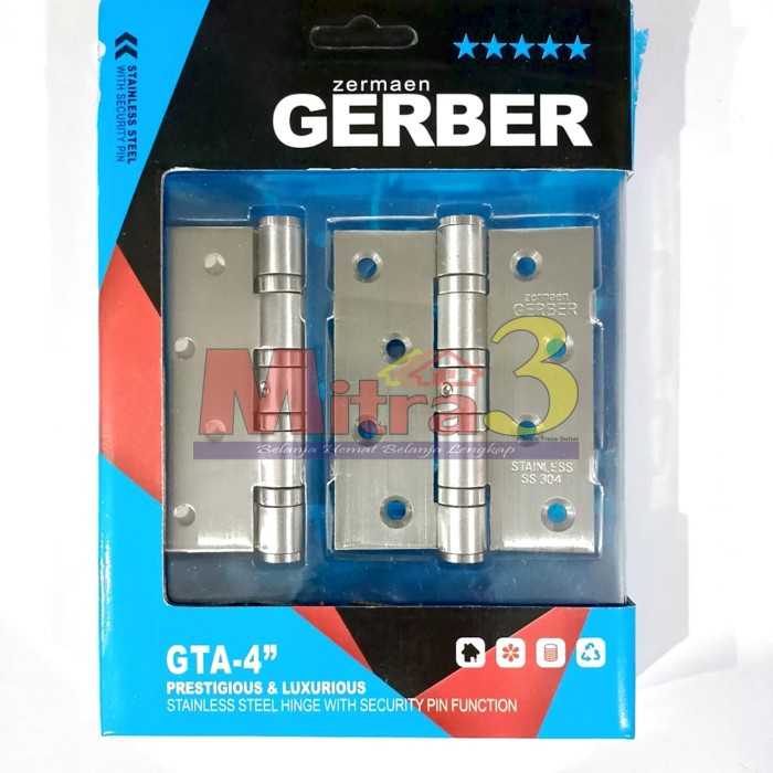 ] Engsel Jendela Pintu GERBER GTA-4" Stainless Steel 4 inch