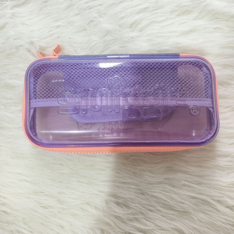 PRELOVED SMIGGLE HARDTOP SEE THRU PENCIL CASE TEMPAT PENSIL ANAK WARNA UNGU PURPLE PINK