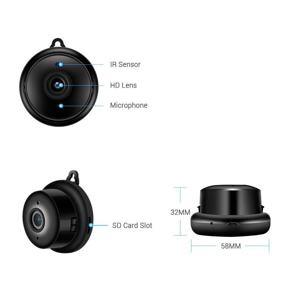 V380 Kamera CCTV Mini WiFi Alarm Two Way Audio Infrared - V380-Mi7