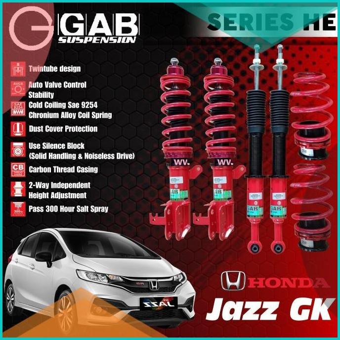 Aksesoris Suspensi per Shockbecker Coilover GAB HE Series Jazz GK5 GK