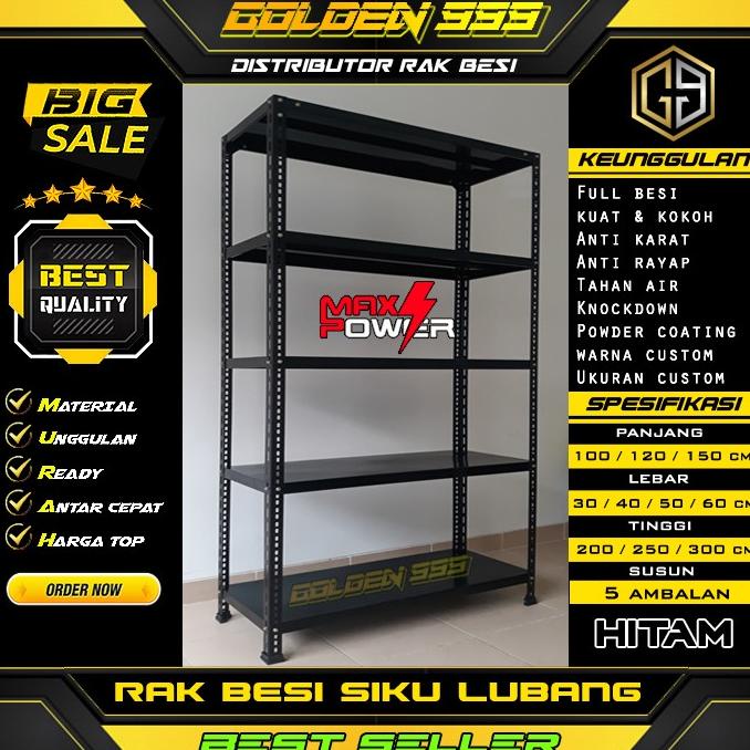 Rak Besi siku lubang / 5 susun / 0.4x1x2 m / Bagus & Murah / Via Mobil
