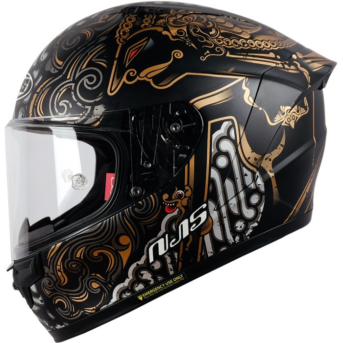 Njs Zx-1R Arjuna Hitam Gloss/Doff - Helm Full Face