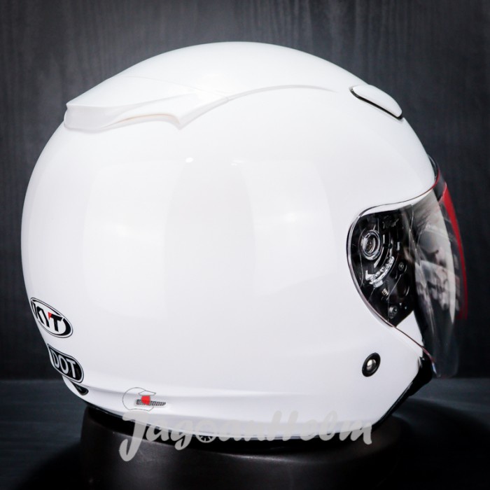 Kyt Helm Dj Maxi Solid White Djmaxi Double Visor