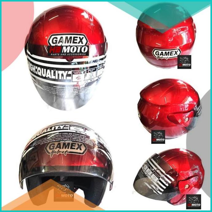 Helm Gamex Red Maroon GMX1REDMAROON / Helm SNI / Helm Half Face / Helm