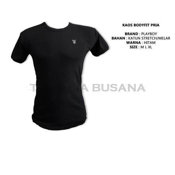 Terjangkau - Kaos Dalam Pria Body Fit O Neck Original Playboy Bahan Katun Lembut !