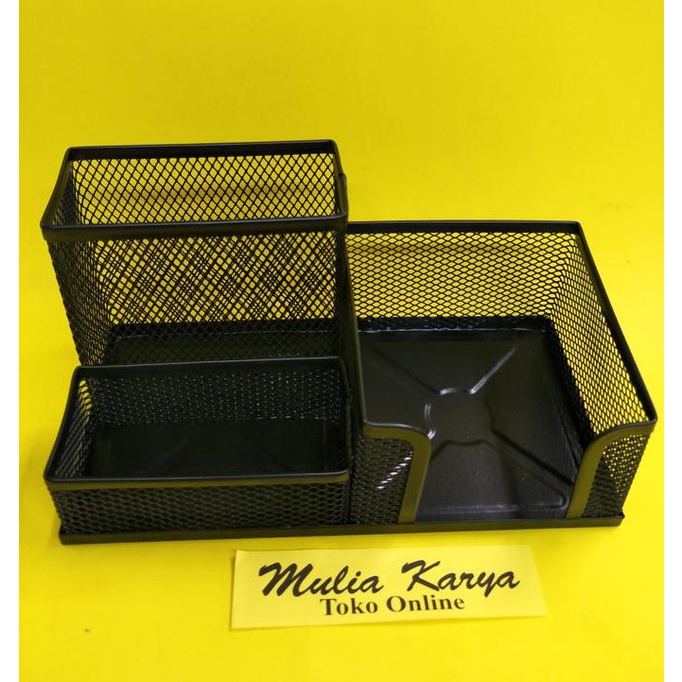 

Desk Set Jaring 3 Sekat termasuk tempat Kertas Memo / Tempat Pen Jala