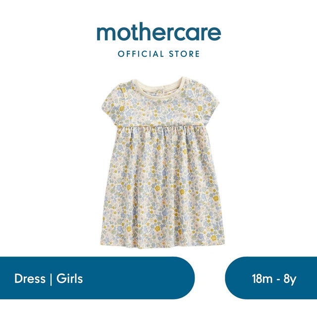 Mothercare Floral Jersey Dress - Dress Anak Perempuan (Krem)