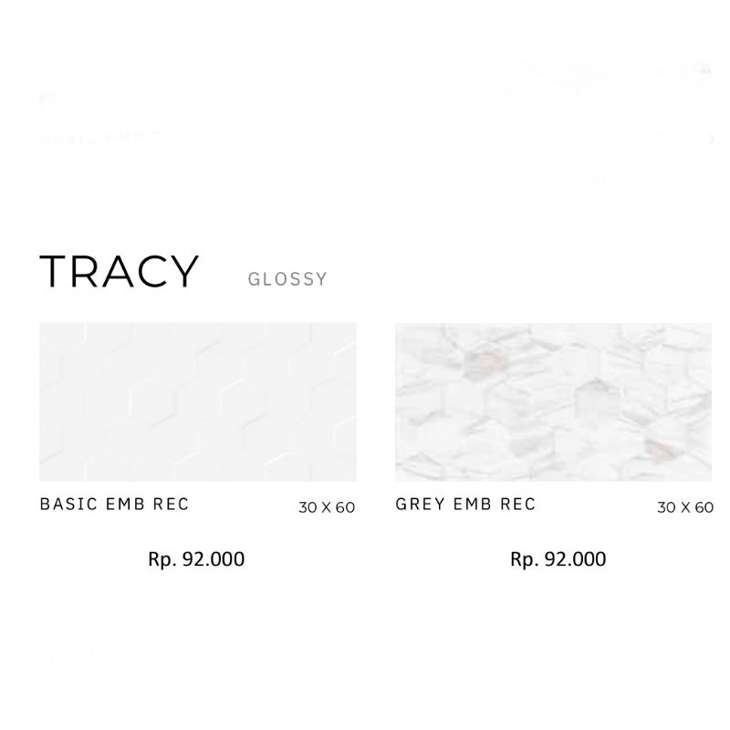 Keramik Glossy warna putih Emb Tracy Ukuran 30x60cm by Platinum/Keramik Kualitas 1 Grade A/Keramik G