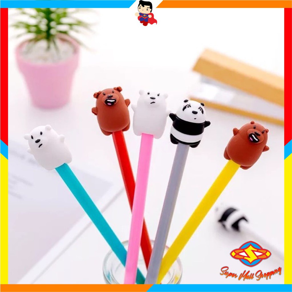 

SMSPena Gel Karakter Bare Bear Pulpen Bears Pen Motif Karakter Beruang Lucu Stationary Alat Tulis Sekolah Kantor ATK Murah Import