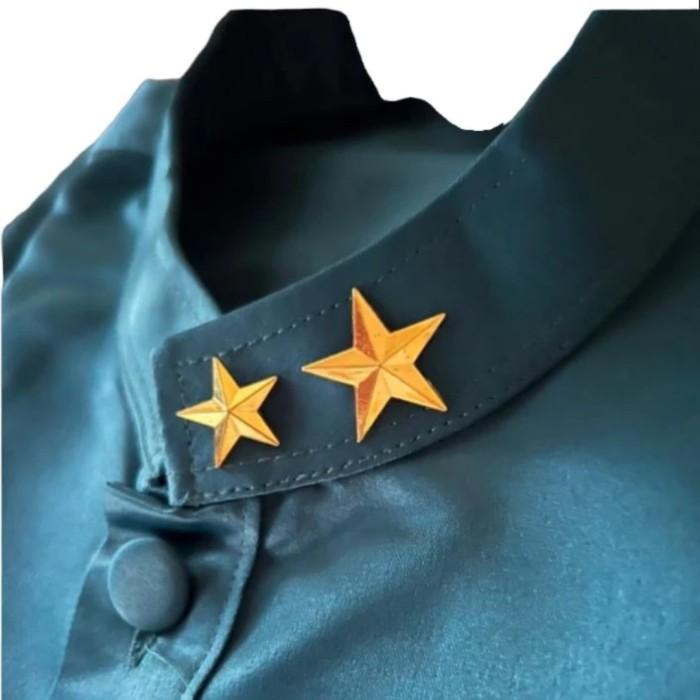 Pin Bintang Kerah Dan Baret Exklusive Kuningan Sepuh