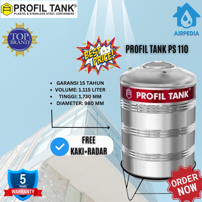 For Sale Profil Tank Stainless Ps 1100 + Kaki - Toren Air Profil 1100 Liter Terbatas