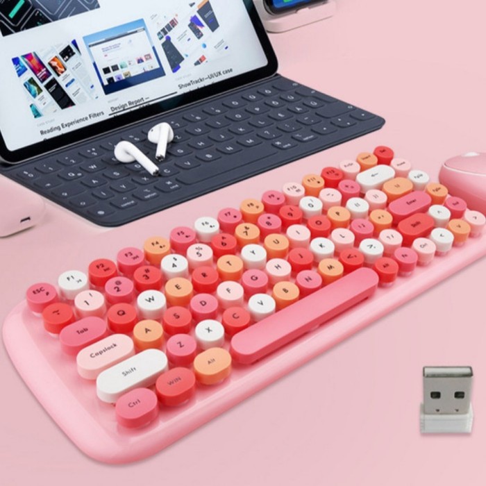 Keyard Mouse Set Wireless Premium Unik Lucu 2.4G Sb11