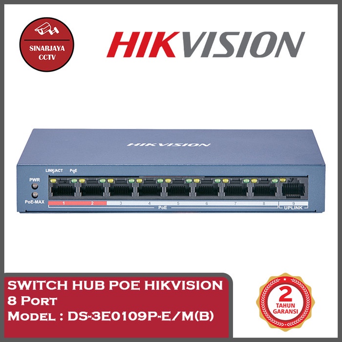 POE ETHERNET SWITCH HUB HIKVISION 8PORT