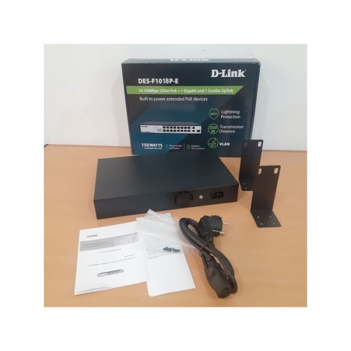 DLink DES-F1018P-E 18-Port PoE Switch with 16 PoE Ports