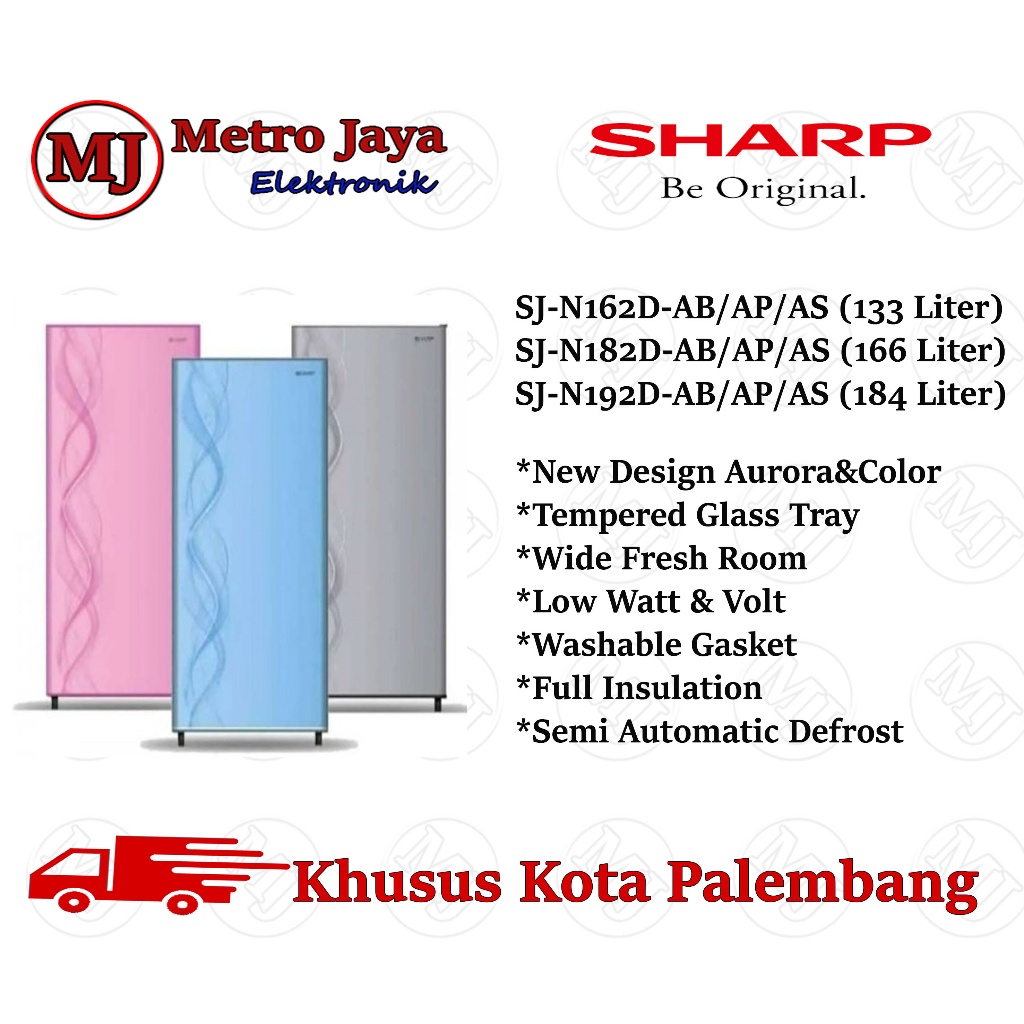 KULKAS SHARP 1 PINTU SHARP SJN 162 D Aurora Series