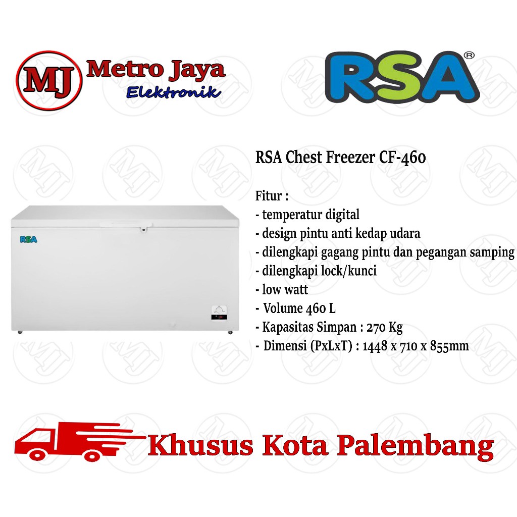 RSA Chest Freezer CF-460 Box Freezer 450L LEMARI PEMBEKU RSA CF 460