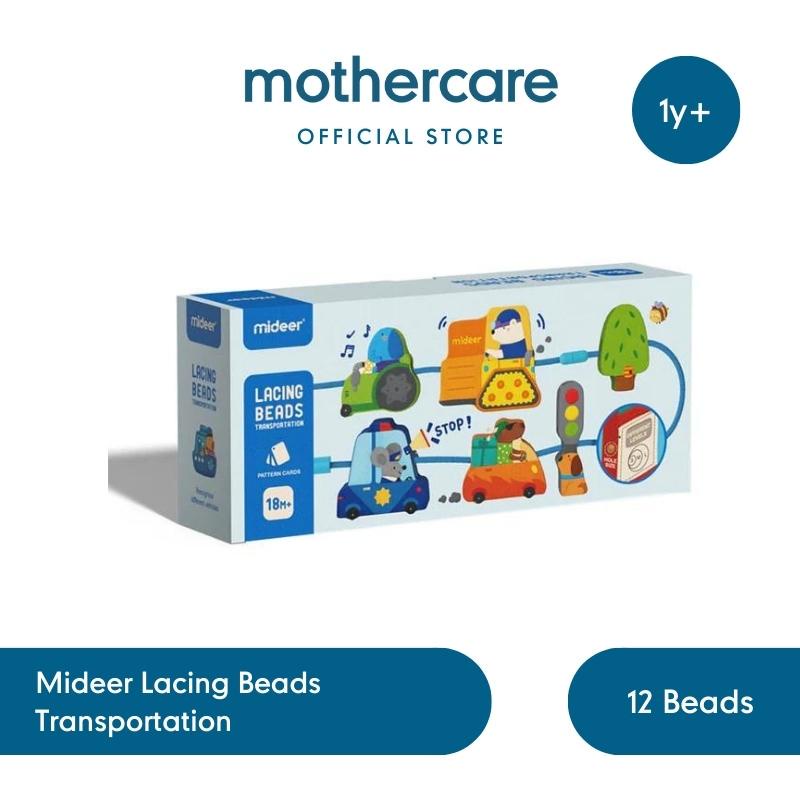 Mideer Lacing Beads Transportation Wood - Mainan Mobil Kayu Anak