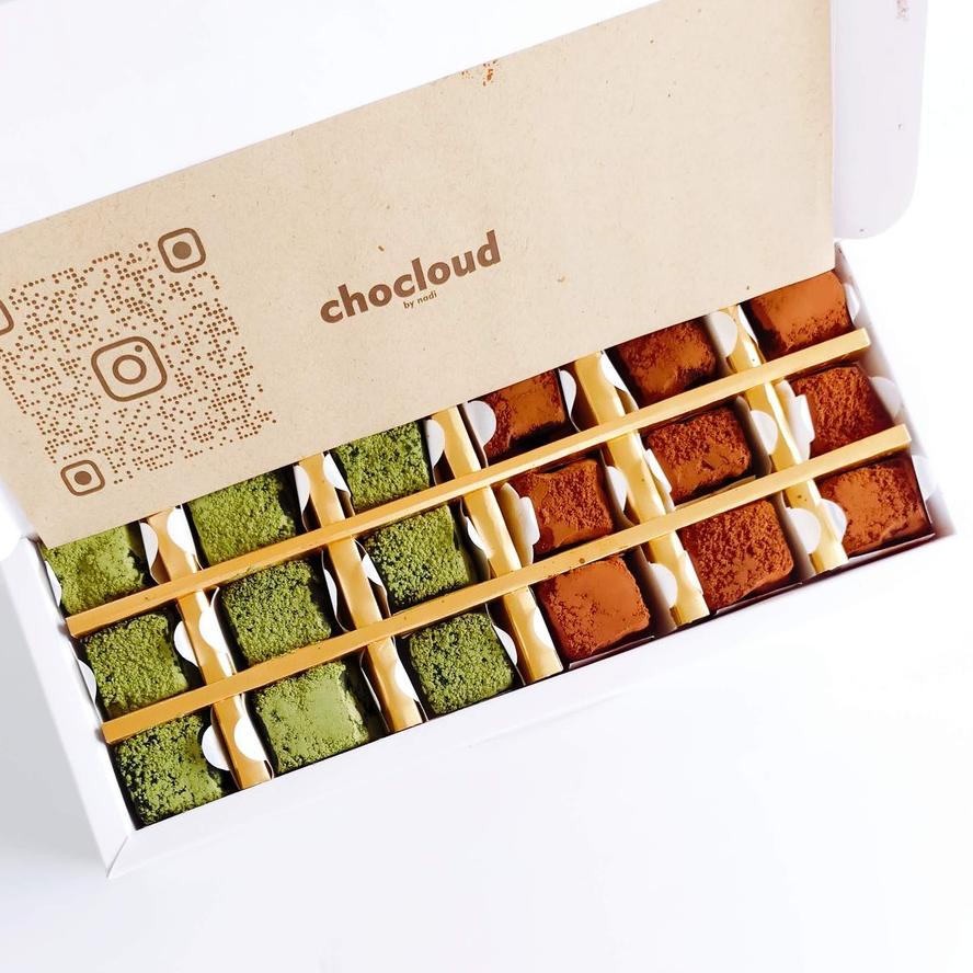 

Coklat Large X-Match // Matcha Crunch Dark Chocolate Chocloudbynadi Isi 18 Pcs/Box (270Gr) Gift Coklat