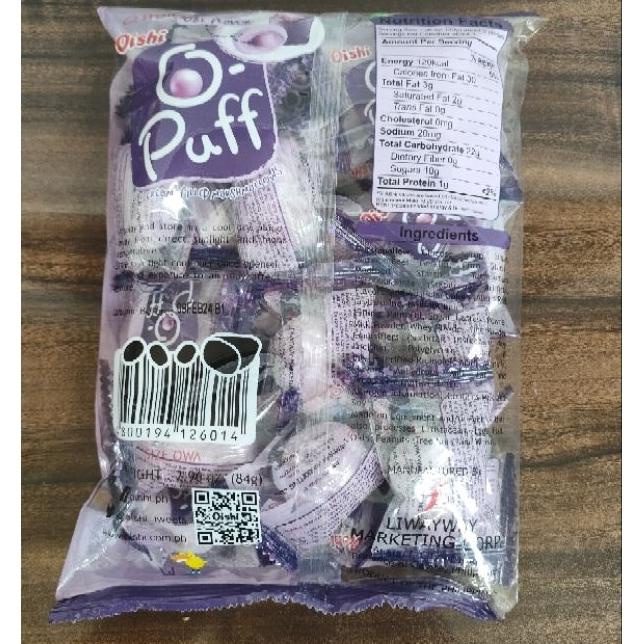 

Philippine - Oishi O-Puff Ube Cream Filled Marshmallow Isi 24