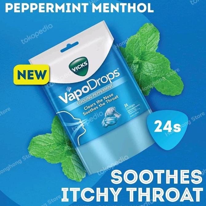 Vicks Vapodrops Cooling Peppermint 24 Lozenges