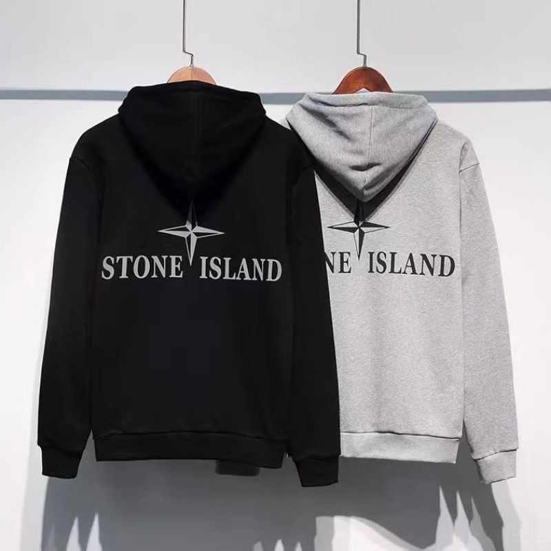 NEW - Jaket Hoodie logo stone island besar unisex full tag ori