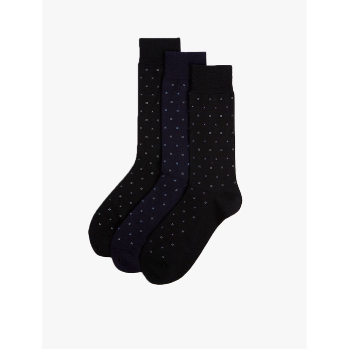 Kaos Kaki Pria - 3 Pack Merino Wool Rich Socks - Grey Mix