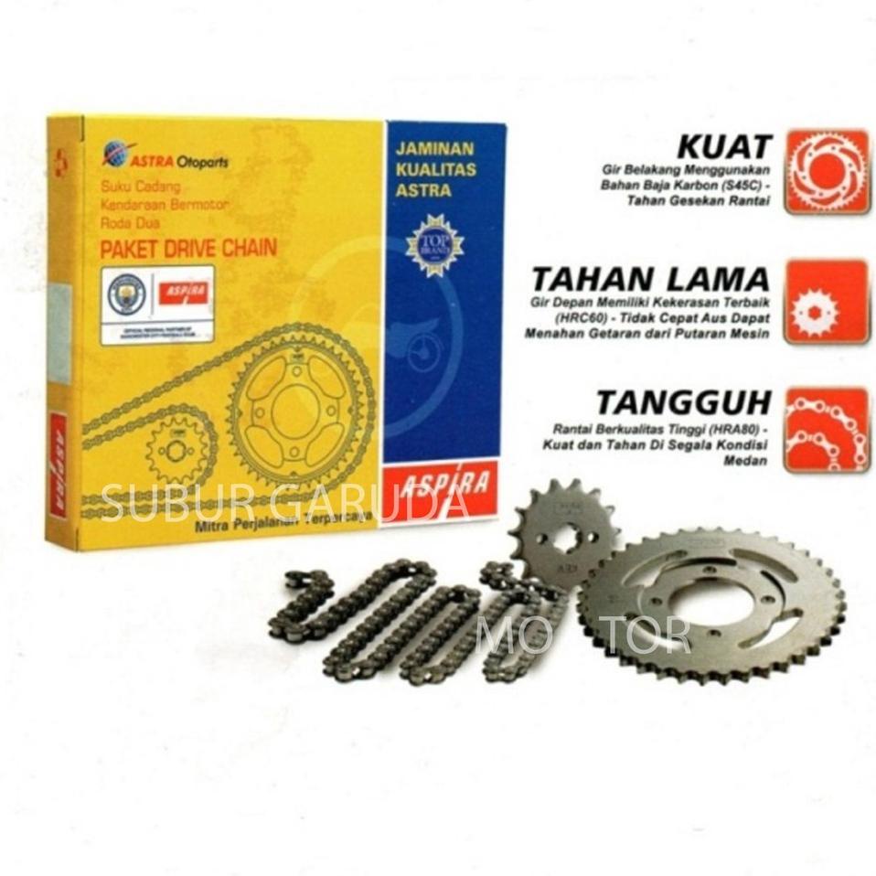 Gear Set Supra X 125 Fi Blade Fi Abs Revo Fit 39-14 420-106 Tipe K41 Merk Aspira Kualitas Sinil
