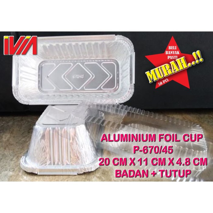 Alumunium Foil Cup Tray 20 X 11 - Type 670 / 680 Dengan Tutup