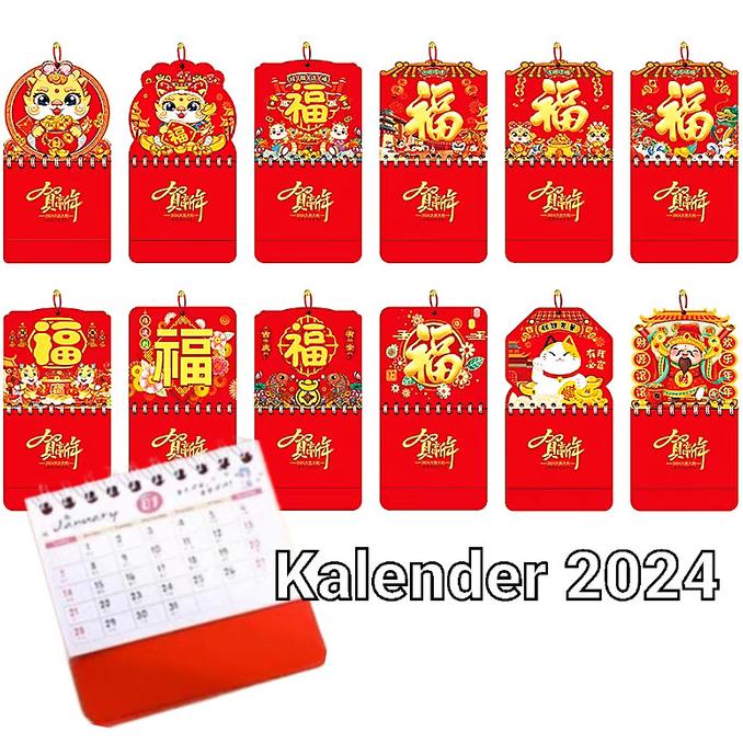 

New Sale Kalender Mini 2024 Kalender Tahun Naga Bulanan Souvenir Kado Imlek Berkualitas